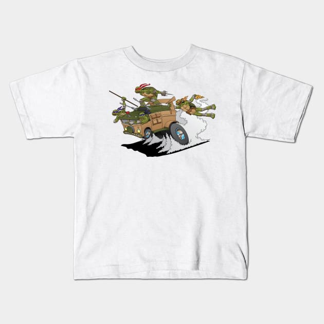 Low Brow teenage Mutant Ninja Turtles Kids T-Shirt by FunkeeMunkee